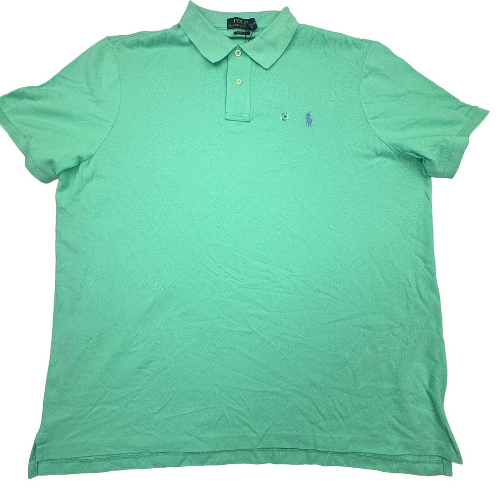Polo Ralph Lauren Mens Green 2XL Classic Fit Knit 100% Cotton Short Sleeve NWT